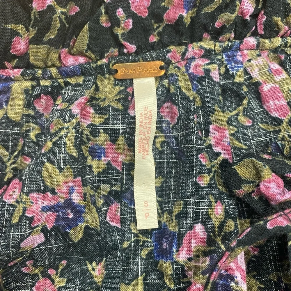 Free People Meant to Be Floral Puff Sleeve Blouse Size Small